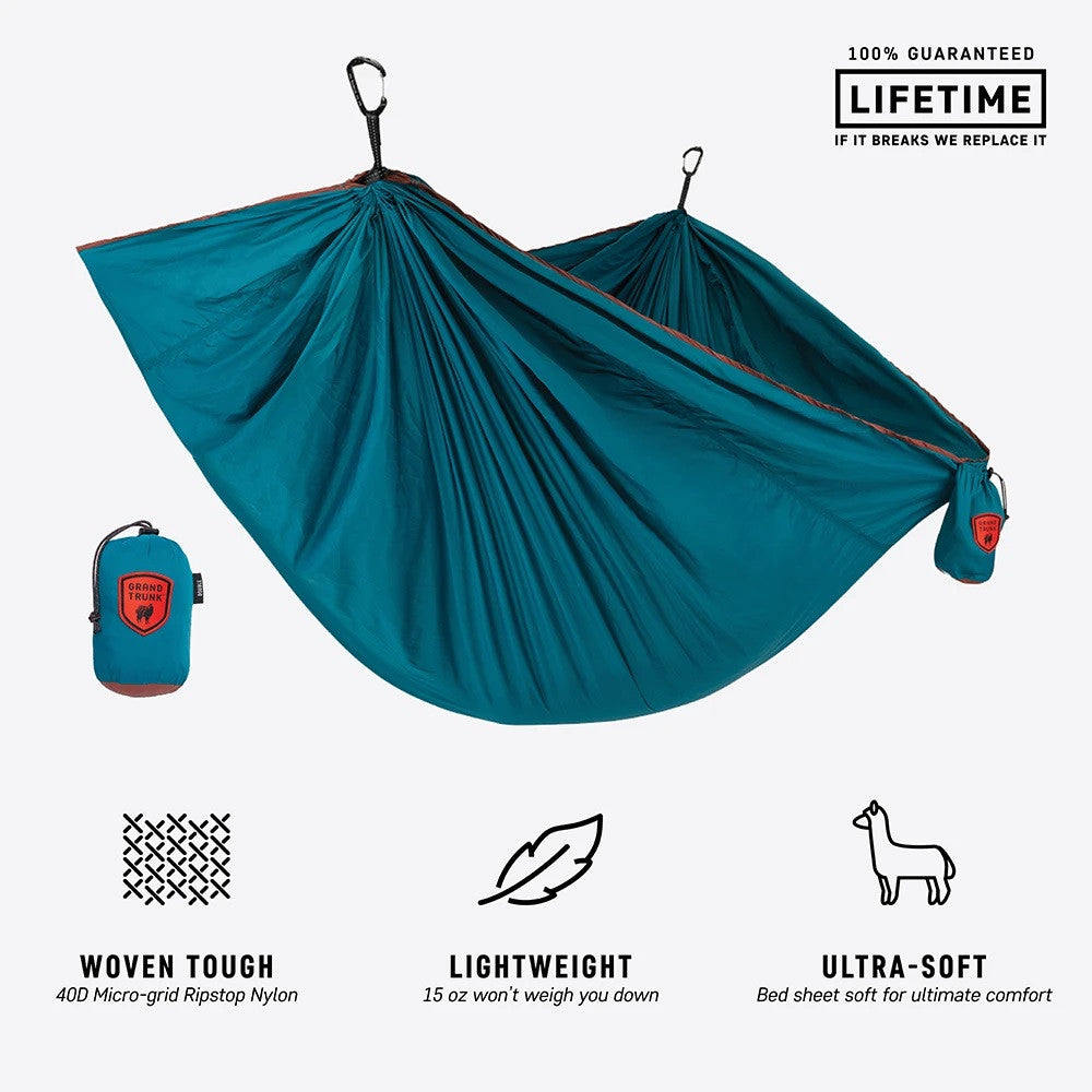 Trunktech Single Hammock - Deep Teal/Maroon - MainImage
