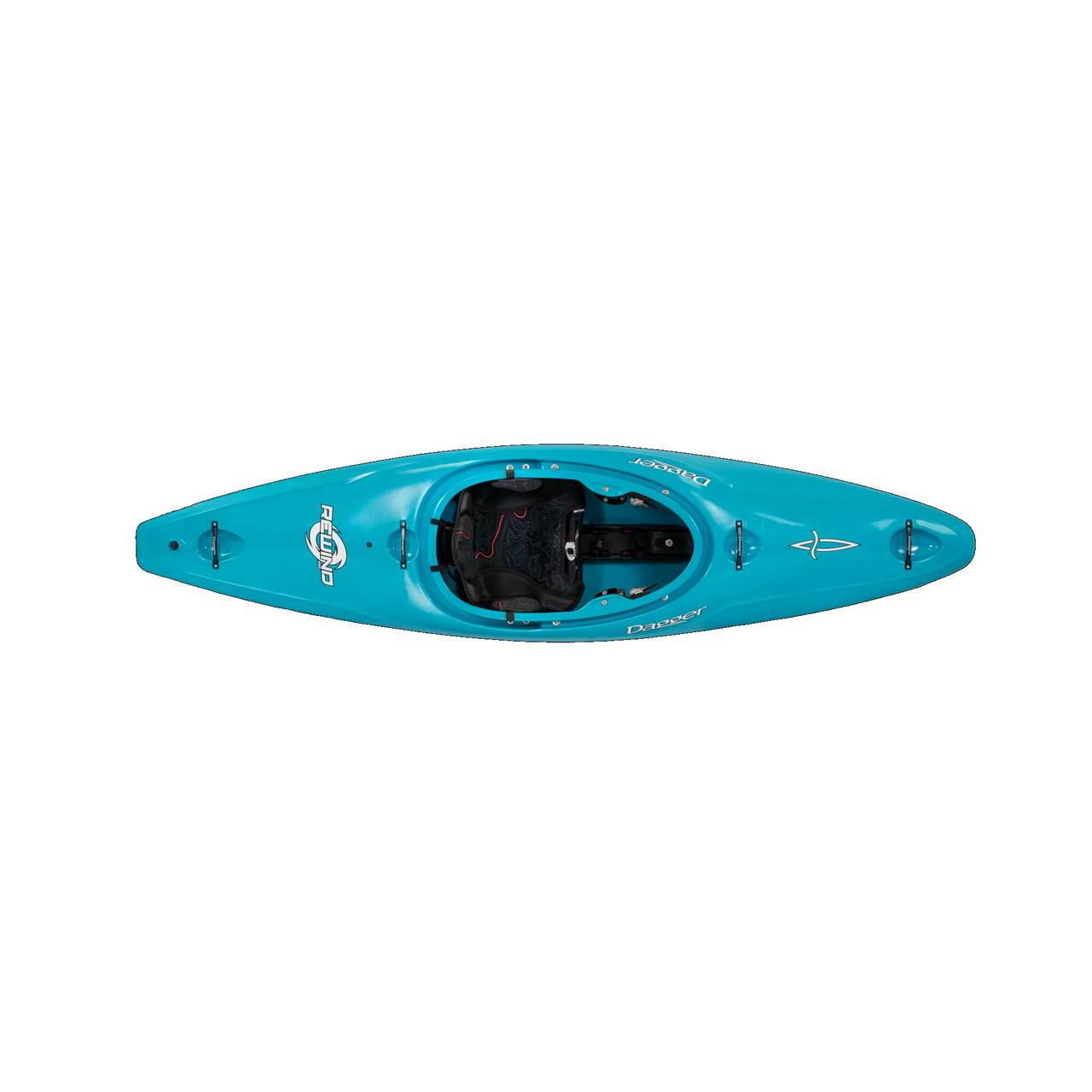 Rewind L River Play Whitewater Kayak w/New Thigh Brace Turquoise - Top View