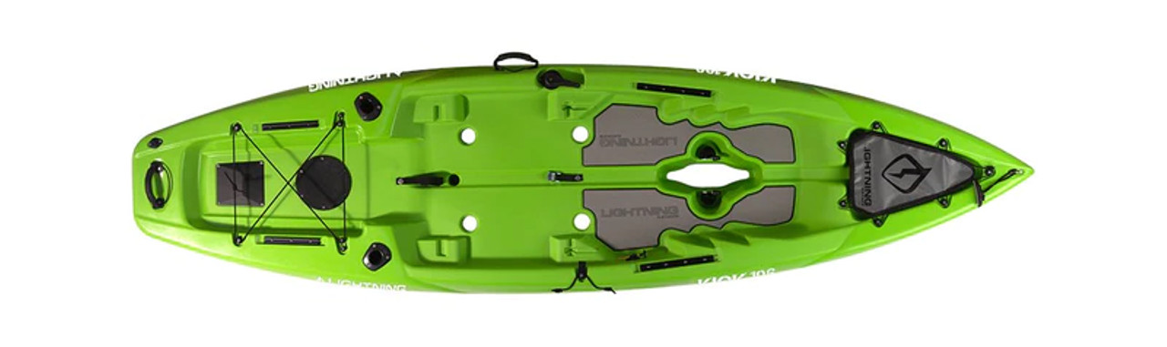 Kick 106 Pedal Drive Kayak Hi-Vis Green - Top View