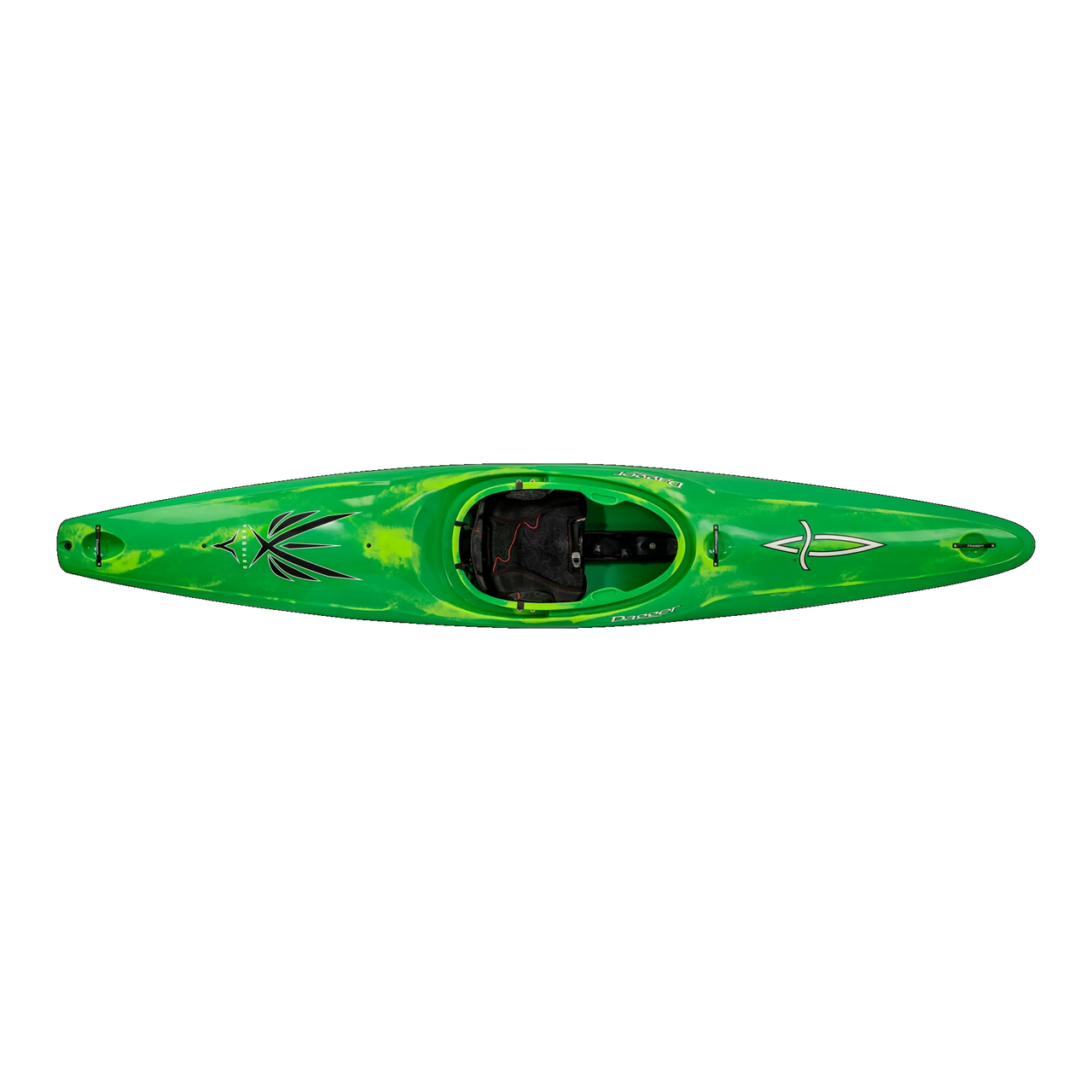 Vanguard 12.0 River Running Whitewater Kayak w/New Thigh Brace - Top View