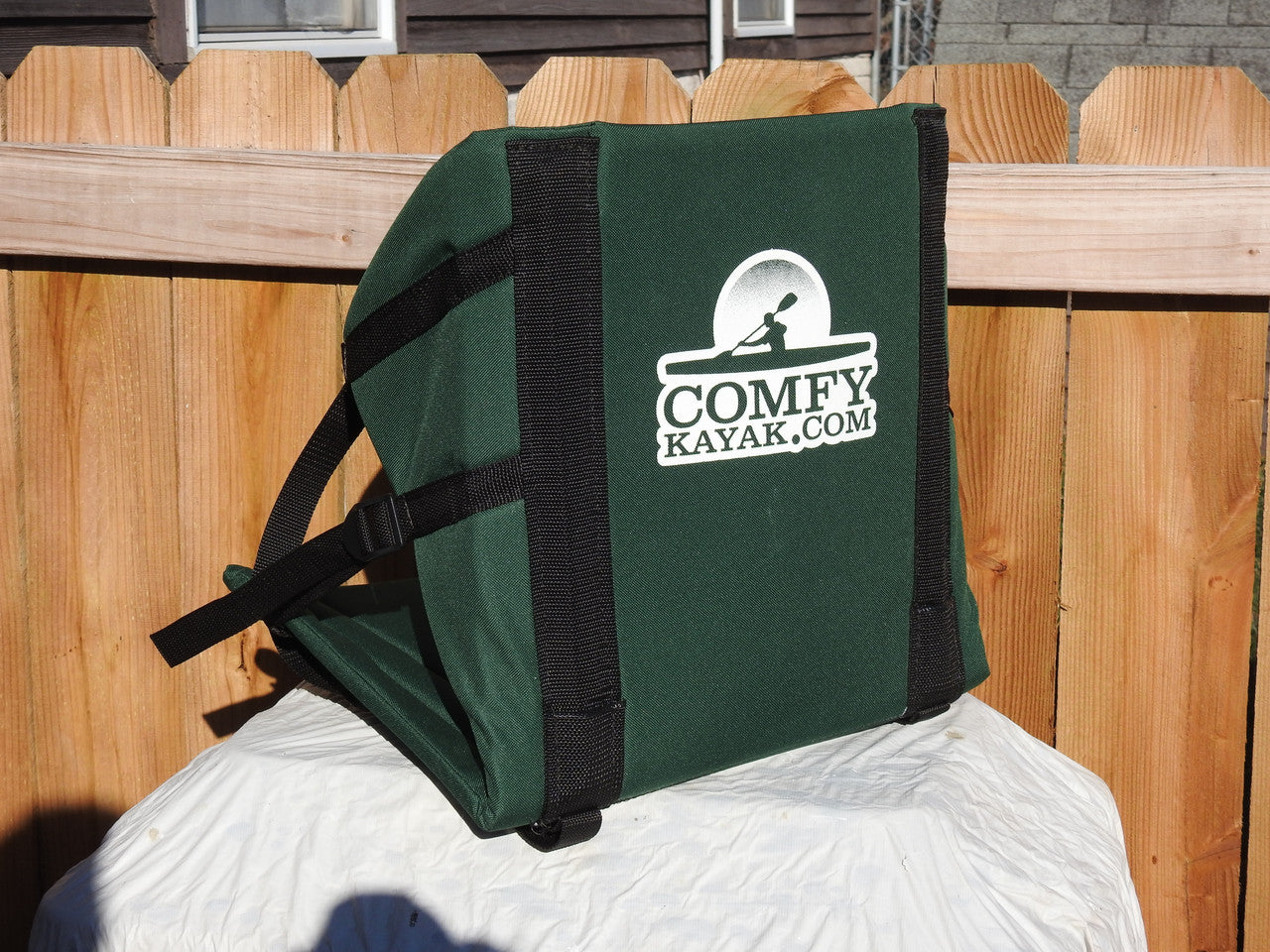 High Back Canoe Seat - Forest - Back - with Logo