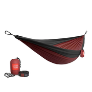 Double Deluxe Parachute Nylon Hammock - Crimson/Charcoal