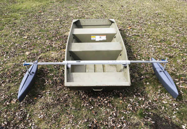 HD Jon Boat Stabilizer Complete Package - front view