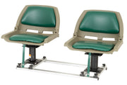 Tandem Green Locking Swivel Seats w/ 7" Pedestals  - Main Image