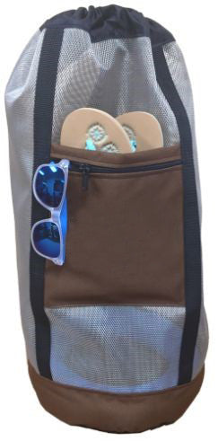 Dura-Mesh Shoulder Tote - Brown with Bronze Mesh