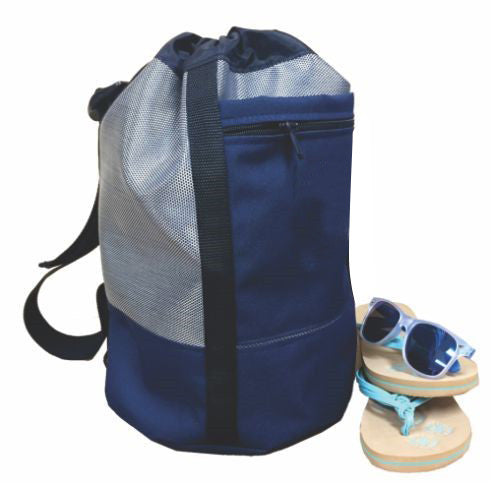 Dura-Mesh Shoulder Tote - Navy with Platimum Mesh