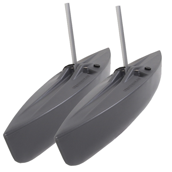 HD Canoe Stabilizer Float with Stem and Pin - Gray - Pair
