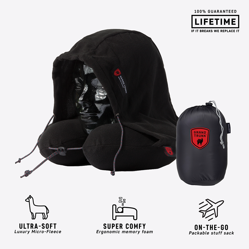 Hooded Travel Neck Pillow Black - Image2